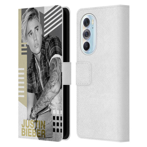 Justin Bieber Purpose B&w Calendar Geometric Collage Leather Book Wallet Case Cover For Motorola Edge X30