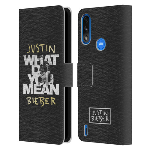 Justin Bieber Purpose B&w What Do You Mean Typography Leather Book Wallet Case Cover For Motorola Moto E7 Power / Moto E7i Power