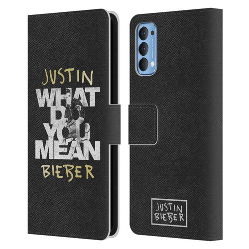 Justin Bieber Purpose B&w What Do You Mean Typography Leather Book Wallet Case Cover For OPPO Reno 4 5G