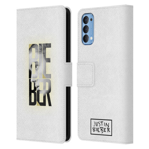 Justin Bieber Purpose B&w Mirror Calendar Text Leather Book Wallet Case Cover For OPPO Reno 4 5G