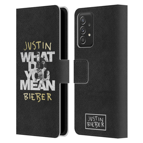 Justin Bieber Purpose B&w What Do You Mean Typography Leather Book Wallet Case Cover For Samsung Galaxy A53 5G (2022)