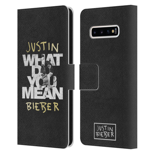 Justin Bieber Purpose B&w What Do You Mean Typography Leather Book Wallet Case Cover For Samsung Galaxy S10+ / S10 Plus