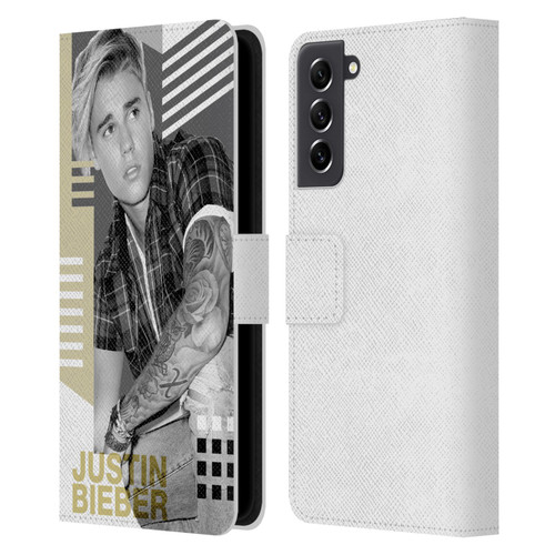 Justin Bieber Purpose B&w Calendar Geometric Collage Leather Book Wallet Case Cover For Samsung Galaxy S21 FE 5G