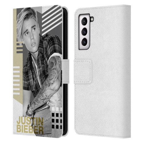 Justin Bieber Purpose B&w Calendar Geometric Collage Leather Book Wallet Case Cover For Samsung Galaxy S21 5G