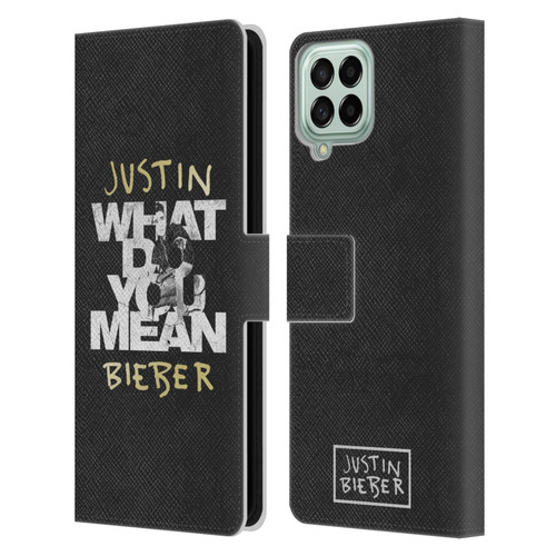 Justin Bieber Purpose B&w What Do You Mean Typography Leather Book Wallet Case Cover For Samsung Galaxy M53 (2022)