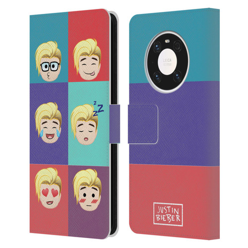 Justin Bieber Justmojis Cute Faces Leather Book Wallet Case Cover For Huawei Mate 40 Pro 5G
