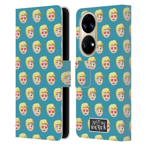Justin Bieber Justmojis Patterns Leather Book Wallet Case Cover For Huawei P50