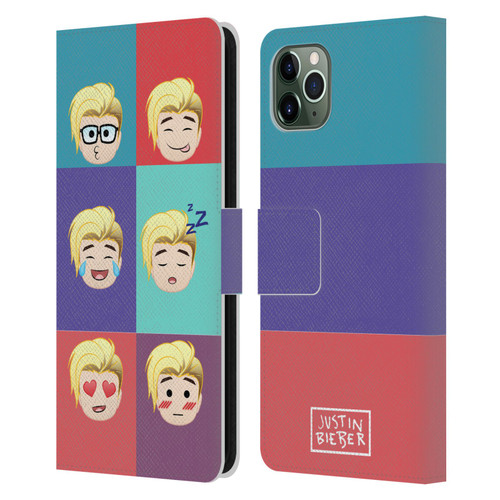 Justin Bieber Justmojis Cute Faces Leather Book Wallet Case Cover For Apple iPhone 11 Pro Max