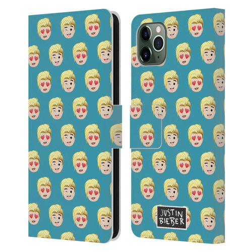 Justin Bieber Justmojis Patterns Leather Book Wallet Case Cover For Apple iPhone 11 Pro Max