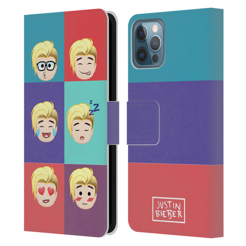 Justin Bieber Justmojis Cute Faces Leather Book Wallet Case Cover For Apple iPhone 12 / iPhone 12 Pro