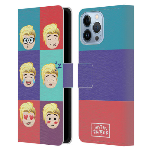 Justin Bieber Justmojis Cute Faces Leather Book Wallet Case Cover For Apple iPhone 13 Pro Max