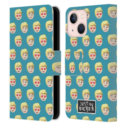 Justin Bieber Justmojis Patterns Leather Book Wallet Case Cover For Apple iPhone 13 Mini