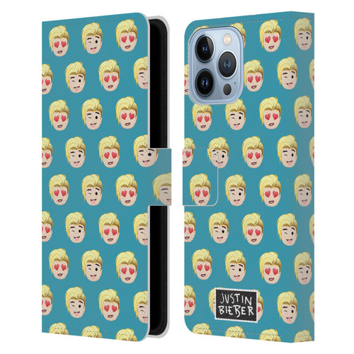 Justin Bieber Justmojis Patterns Leather Book Wallet Case Cover For Apple iPhone 13 Pro Max