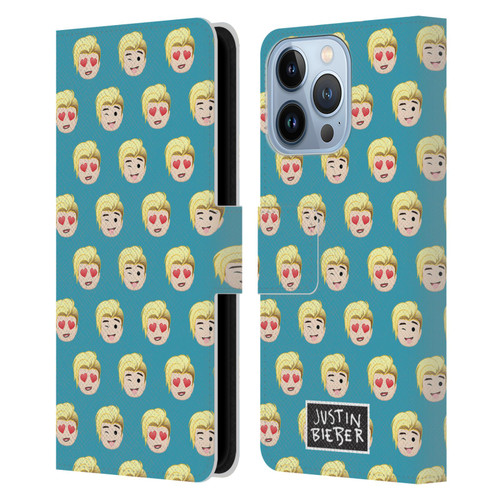 Justin Bieber Justmojis Patterns Leather Book Wallet Case Cover For Apple iPhone 13 Pro