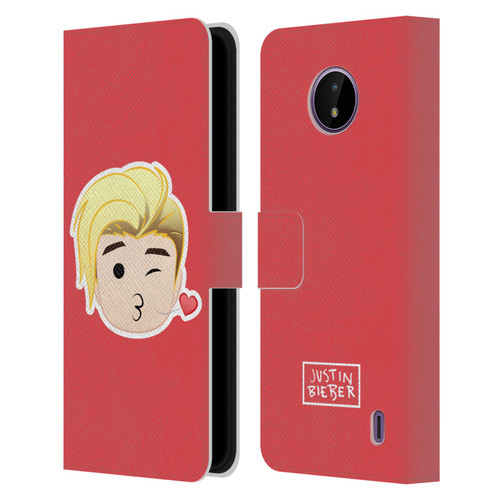 Justin Bieber Justmojis Kiss Leather Book Wallet Case Cover For Nokia C10 / C20