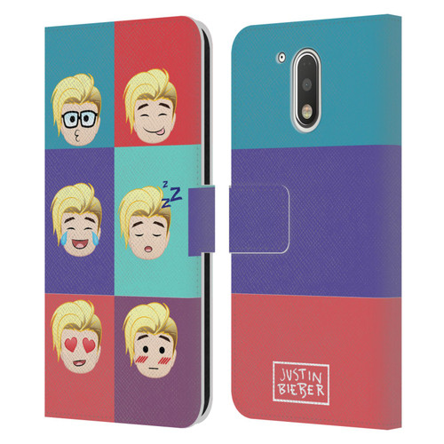 Justin Bieber Justmojis Cute Faces Leather Book Wallet Case Cover For Motorola Moto G41