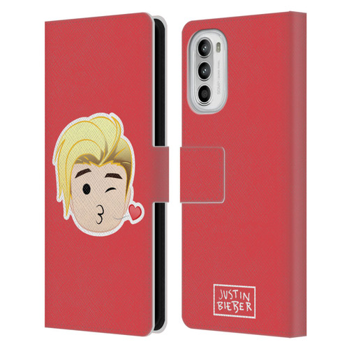 Justin Bieber Justmojis Kiss Leather Book Wallet Case Cover For Motorola Moto G52