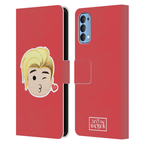 Justin Bieber Justmojis Kiss Leather Book Wallet Case Cover For OPPO Reno 4 5G