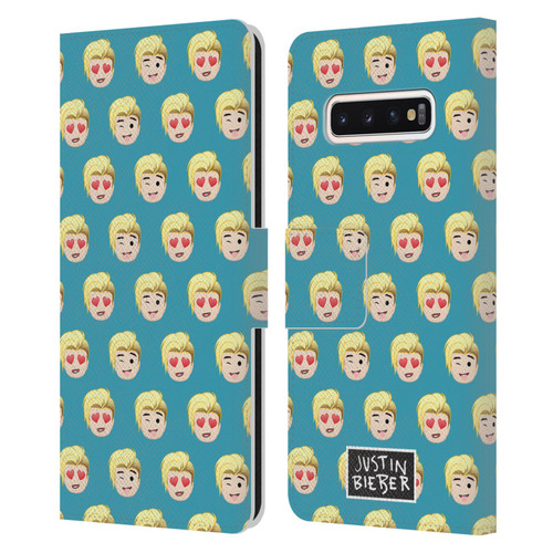 Justin Bieber Justmojis Patterns Leather Book Wallet Case Cover For Samsung Galaxy S10
