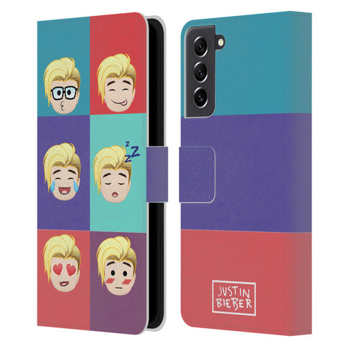 Justin Bieber Justmojis Cute Faces Leather Book Wallet Case Cover For Samsung Galaxy S21 FE 5G