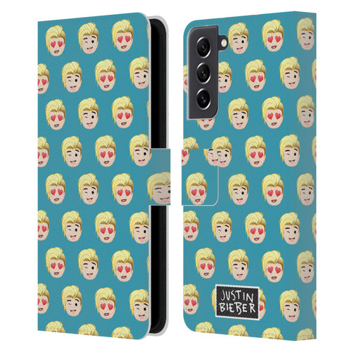 Justin Bieber Justmojis Patterns Leather Book Wallet Case Cover For Samsung Galaxy S21 FE 5G