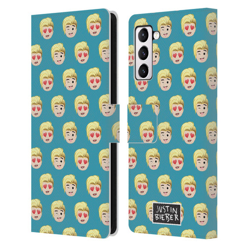 Justin Bieber Justmojis Patterns Leather Book Wallet Case Cover For Samsung Galaxy S21+ 5G