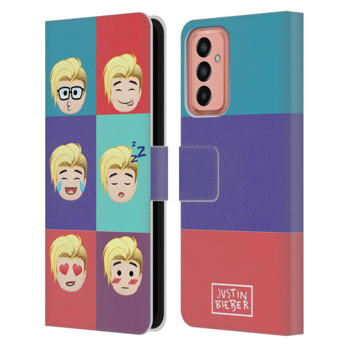 Justin Bieber Justmojis Cute Faces Leather Book Wallet Case Cover For Samsung Galaxy M13 (2022)