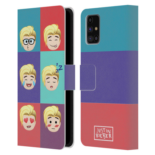 Justin Bieber Justmojis Cute Faces Leather Book Wallet Case Cover For Samsung Galaxy M31s (2020)