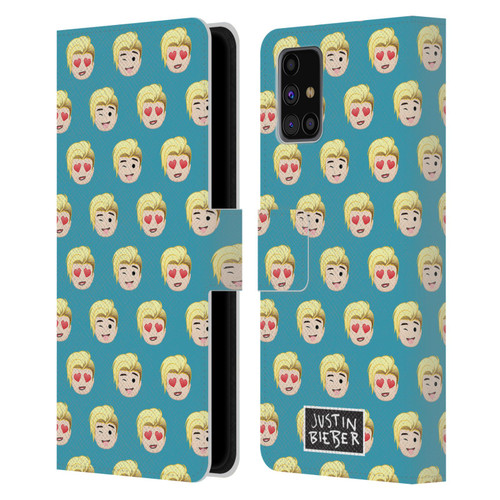 Justin Bieber Justmojis Patterns Leather Book Wallet Case Cover For Samsung Galaxy M31s (2020)