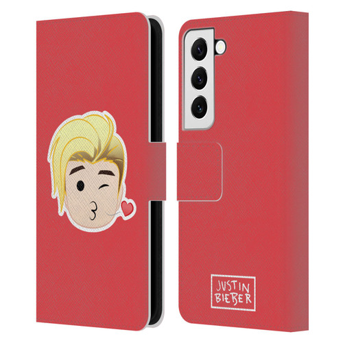 Justin Bieber Justmojis Kiss Leather Book Wallet Case Cover For Samsung Galaxy S22 5G