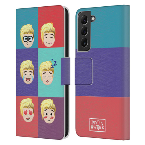 Justin Bieber Justmojis Cute Faces Leather Book Wallet Case Cover For Samsung Galaxy S22+ 5G
