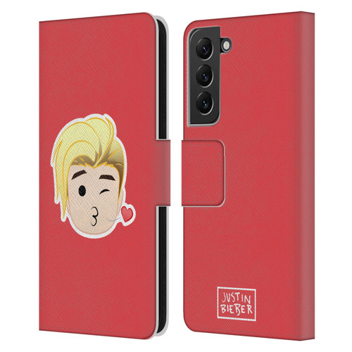 Justin Bieber Justmojis Kiss Leather Book Wallet Case Cover For Samsung Galaxy S22+ 5G