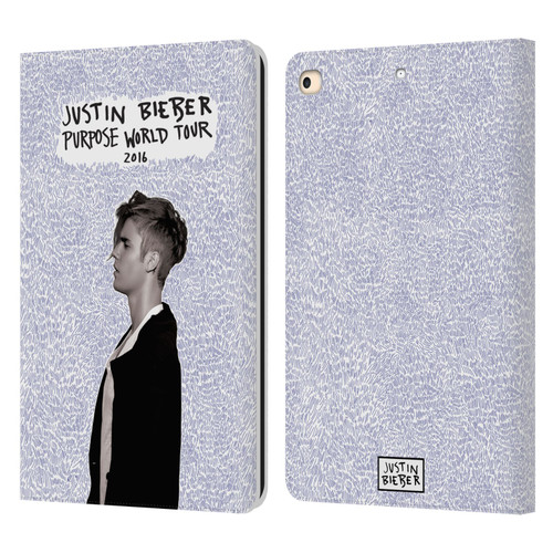 Justin Bieber Purpose World Tour 2016 Leather Book Wallet Case Cover For Apple iPad 9.7 2017 / iPad 9.7 2018