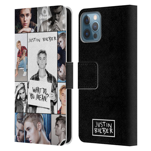 Justin Bieber Purpose Grid Poster Leather Book Wallet Case Cover For Apple iPhone 12 / iPhone 12 Pro