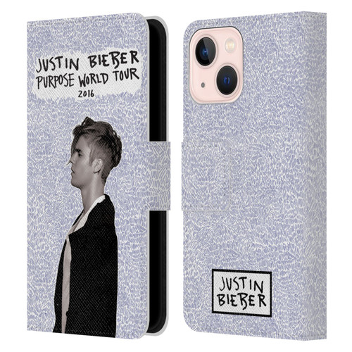 Justin Bieber Purpose World Tour 2016 Leather Book Wallet Case Cover For Apple iPhone 13 Mini