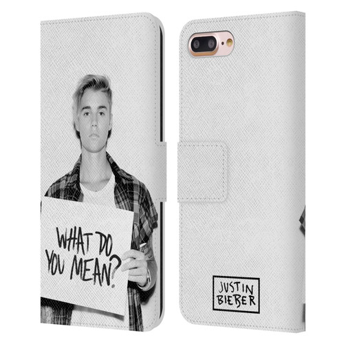 Justin Bieber Purpose What Do You Mean Photo Leather Book Wallet Case Cover For Apple iPhone 7 Plus / iPhone 8 Plus