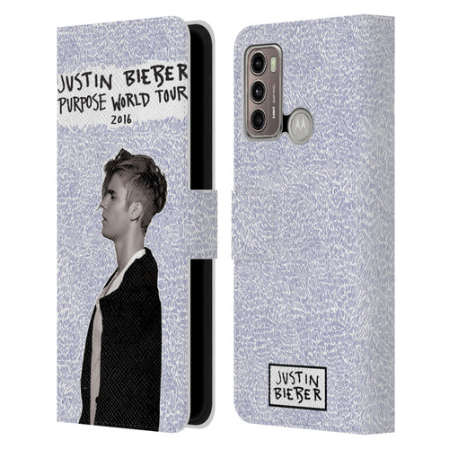 Justin Bieber Purpose World Tour 2016 Leather Book Wallet Case Cover For Motorola Moto G60 / Moto G40 Fusion