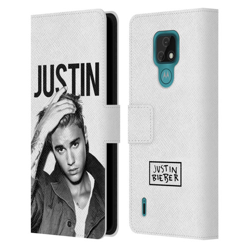 Justin Bieber Purpose Calendar Black And White Leather Book Wallet Case Cover For Motorola Moto E7