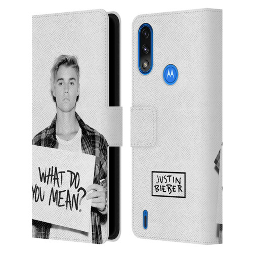 Justin Bieber Purpose What Do You Mean Photo Leather Book Wallet Case Cover For Motorola Moto E7 Power / Moto E7i Power