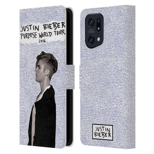 Justin Bieber Purpose World Tour 2016 Leather Book Wallet Case Cover For OPPO Find X5