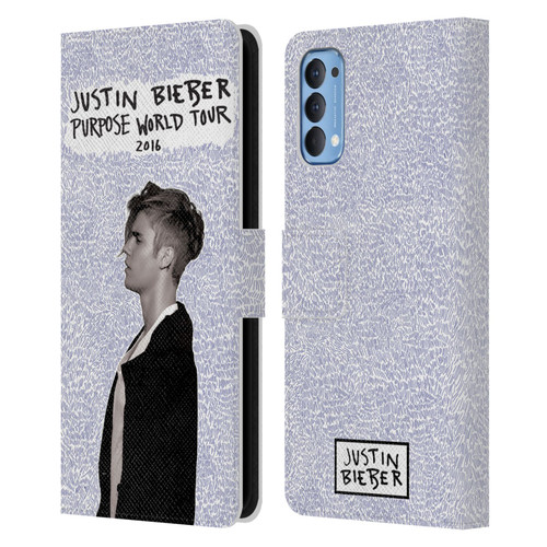 Justin Bieber Purpose World Tour 2016 Leather Book Wallet Case Cover For OPPO Reno 4 5G