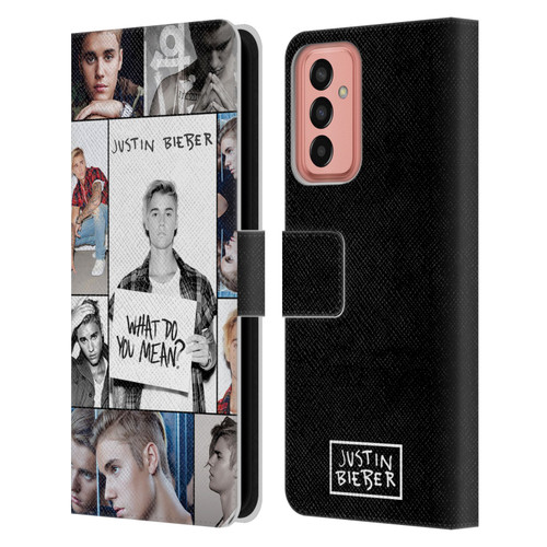 Justin Bieber Purpose Grid Poster Leather Book Wallet Case Cover For Samsung Galaxy M13 (2022)