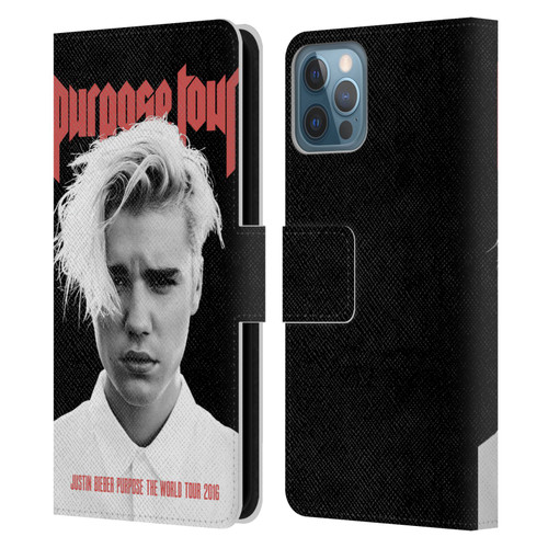 Justin Bieber Tour Merchandise Purpose Poster Leather Book Wallet Case Cover For Apple iPhone 12 / iPhone 12 Pro