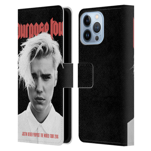 Justin Bieber Tour Merchandise Purpose Poster Leather Book Wallet Case Cover For Apple iPhone 13 Pro Max