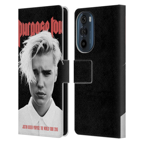 Justin Bieber Tour Merchandise Purpose Poster Leather Book Wallet Case Cover For Motorola Edge 30
