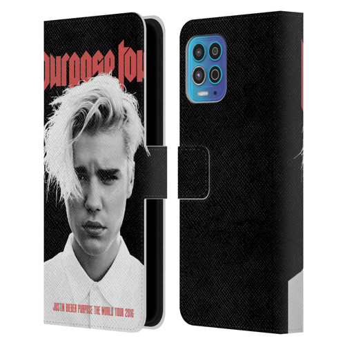 Justin Bieber Tour Merchandise Purpose Poster Leather Book Wallet Case Cover For Motorola Moto G100