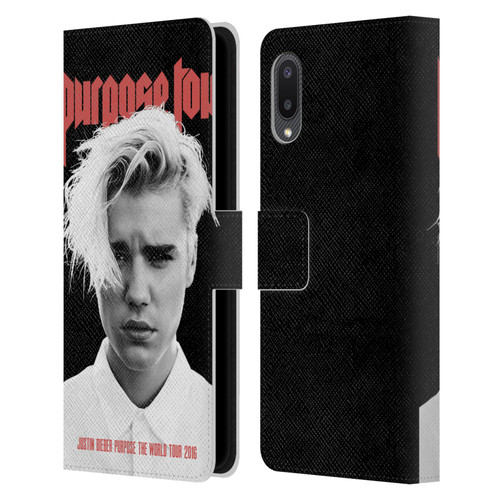 Justin Bieber Tour Merchandise Purpose Poster Leather Book Wallet Case Cover For Samsung Galaxy A02/M02 (2021)