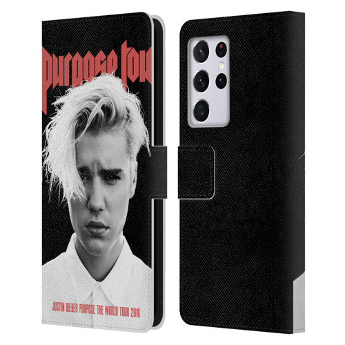 Justin Bieber Tour Merchandise Purpose Poster Leather Book Wallet Case Cover For Samsung Galaxy S21 Ultra 5G