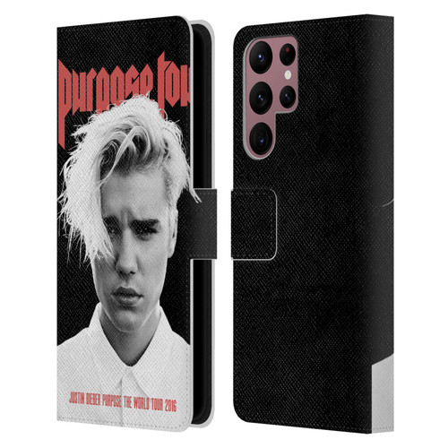 Justin Bieber Tour Merchandise Purpose Poster Leather Book Wallet Case Cover For Samsung Galaxy S22 Ultra 5G