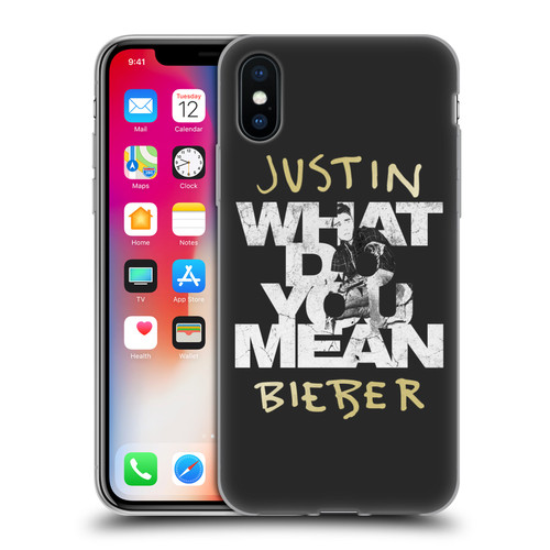 Justin Bieber Purpose B&w What Do You Mean Typography Soft Gel Case for Apple iPhone X / iPhone XS